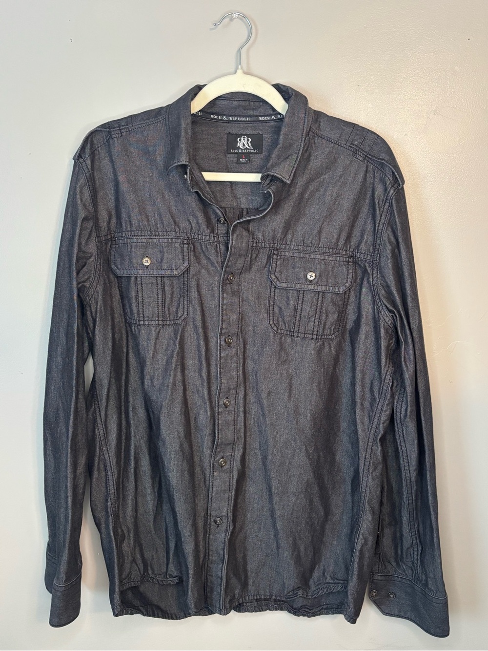 Rock & Republic Men's Charcoal Button-Down Shirt